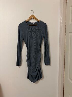 michael stars ruched mini dress Michael Stars Jordan Long Sleeve Ruched Mini Dress